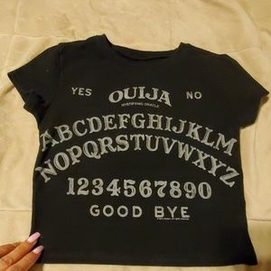 Extra small black Ouija crop top